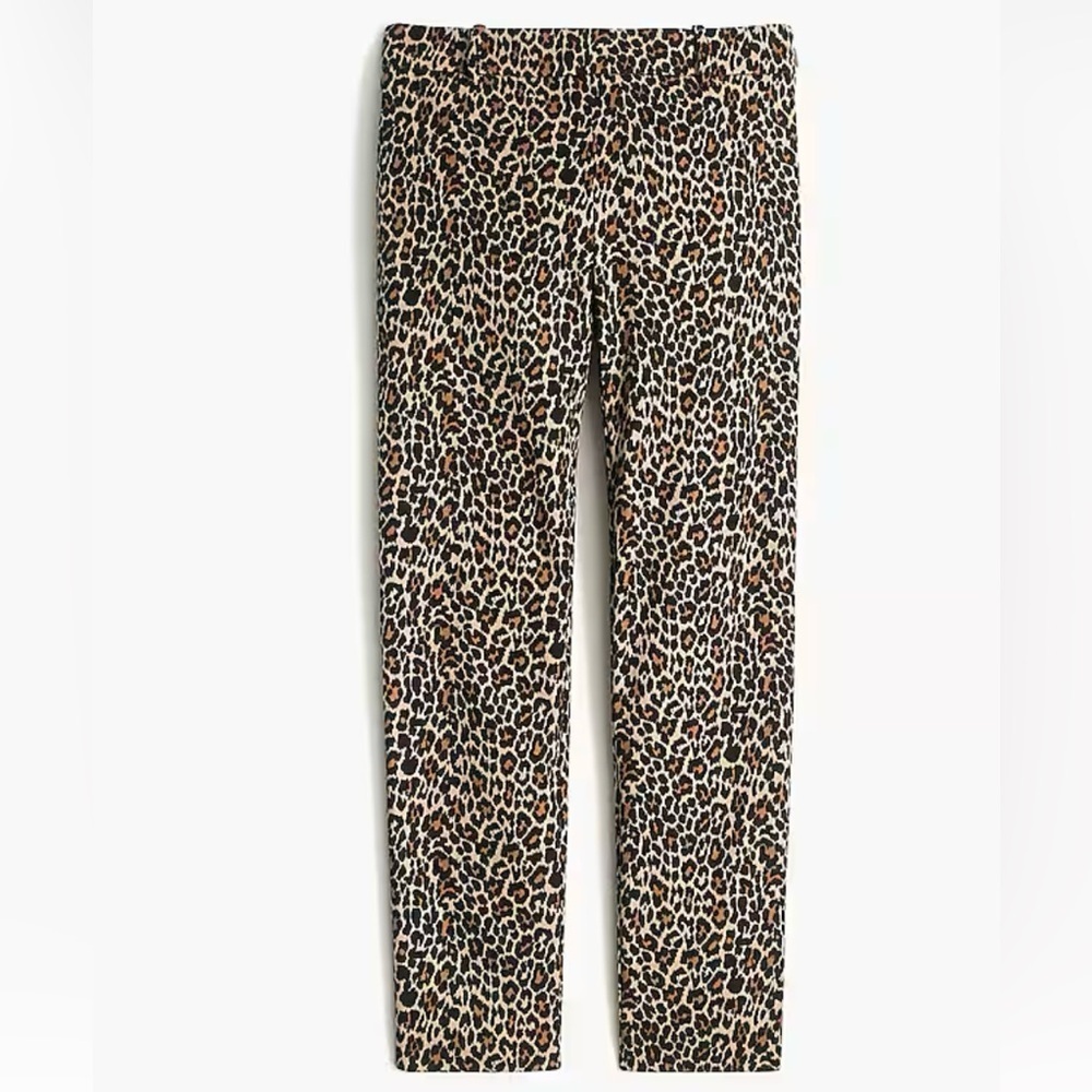 Jcrew Leopard-print Winnie pant in stretch cotton, Size 8